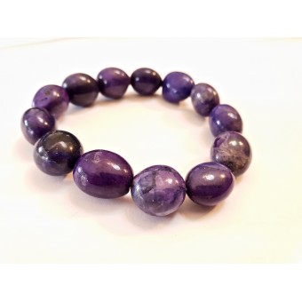 Howlite - Oval Tumble Stone Bracelet - Purple dyed - 10mm
